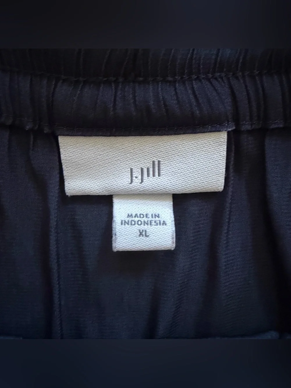 J. Jill Navy Blue Crinkle Tiered Maxi Skirt Womens Size XL Elastic Waist Flowy